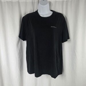 Eddie Bauer Shirt Mens Large Black Small Logo Tagless Graphic Tee Top Casual